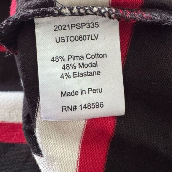 Universal Standard V-Rex Long-Sleeve Striped Tee Shirt Top Size 4XS (00-0) - Picture 5 of 7